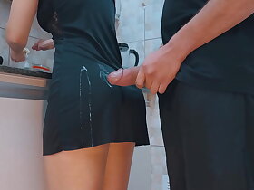 Cumming On my Maid's Ass all over Gym Clothes while she was Surfactant Dishes (FREE USE/COMPILATION))